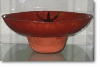 speaker bowl terracotta clay with black decoration