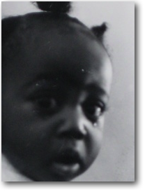 photograph of baby black and white